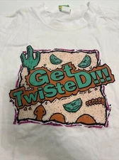 Vtg 90's GET TWISTED Sheila's Lime Tequila Cotton T-Shirt Sz Lg White