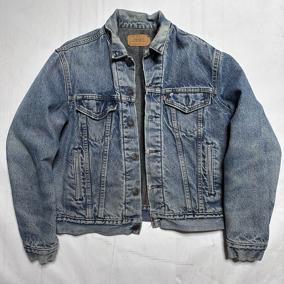 Vintage Levis Trucker Jacket Blanket Lined Denim 70506 0316 USA 