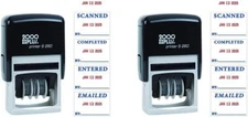 2000 PLUS 4-in-1 Date Stamp, 15/16" x 1 3/4", Blue/Red (Pack of 2)