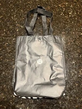 Lulu 10" Reusable Shopping Tote Bag Black Snap Closure