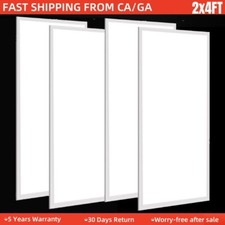 4pcs 4x2Ft LED Flat Panel Light 5000k Office Drop Ceiling Panel Troffer Fixture