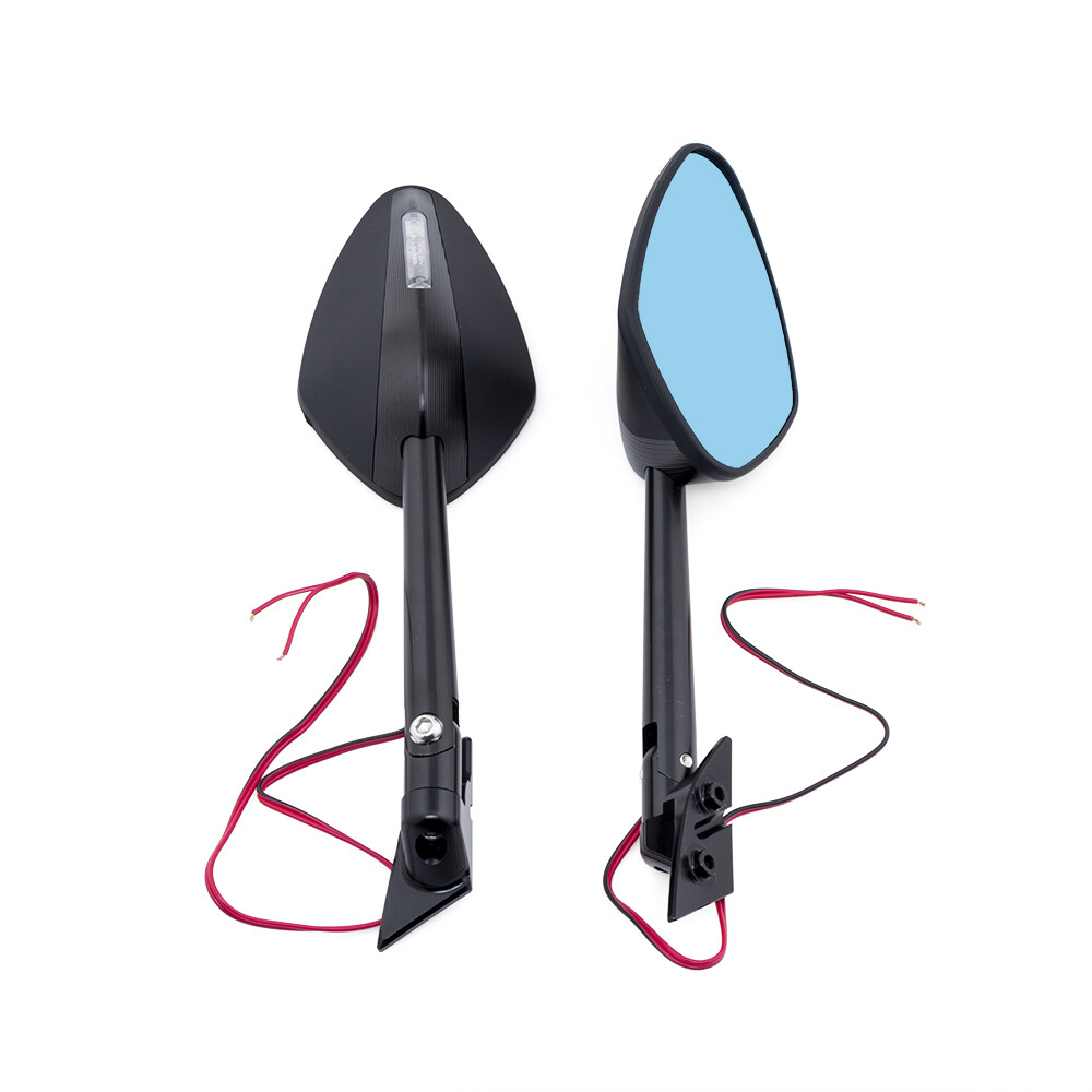 Black LED Turn Signal Light Side Mirror For Ducati V2 V4 V4S 959