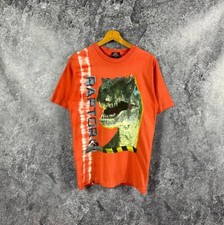 Jurassic Park Raptor Vintage Tie Dye T-Shirt Peach Size M