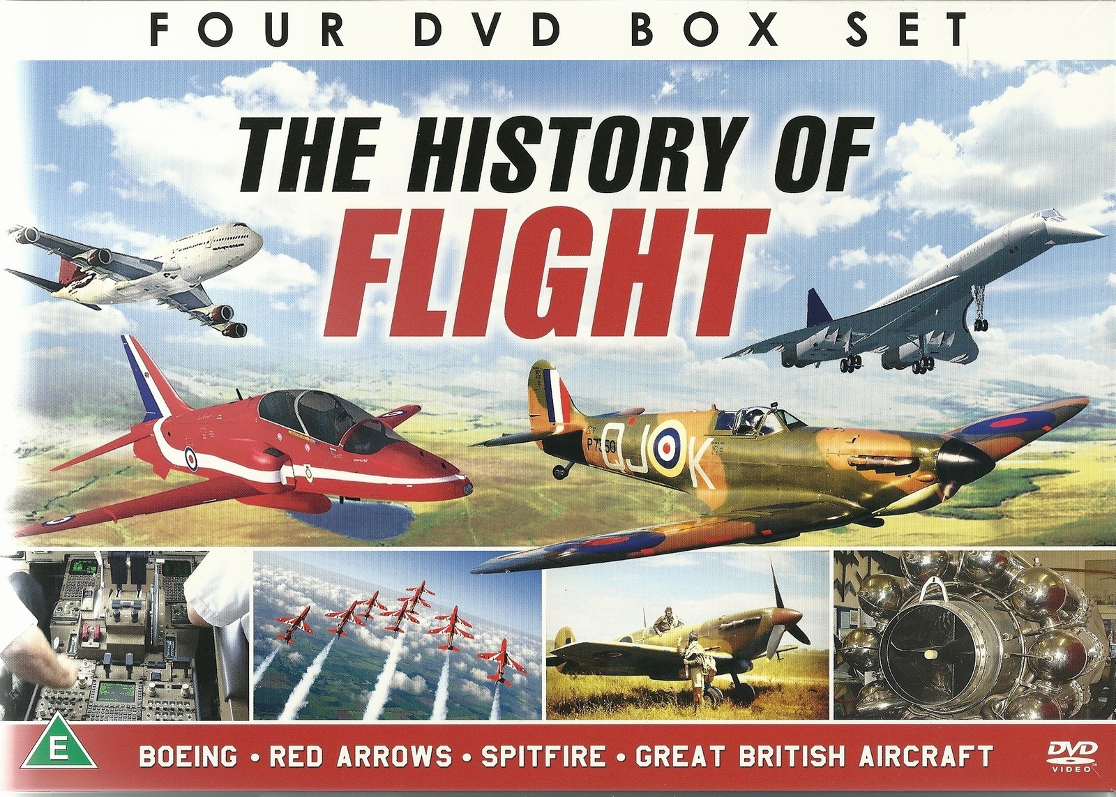 THE HISTORY OF FLIGHT - 4 DVD BOX SET - BOEING, RED ARROWS, SPITFIRE & MORE