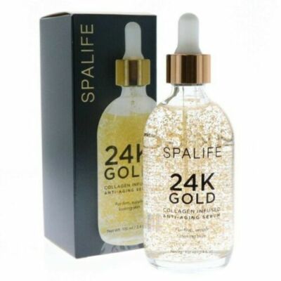 SpaLife 24K Gold Collagen Infused Anti-Aging Serum for Firm Supple Skin 3.7oz