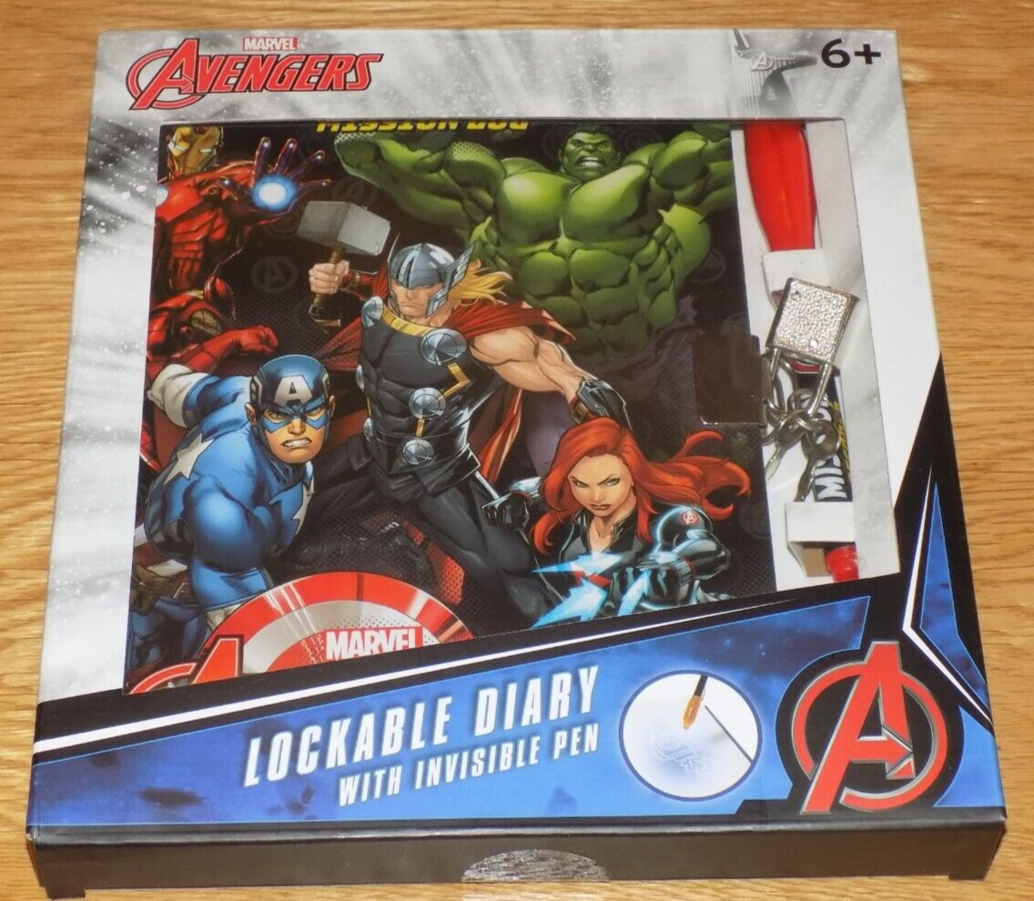 Marvel Avengers Lockable Diary With Invisible Pen  - BRAND NEW