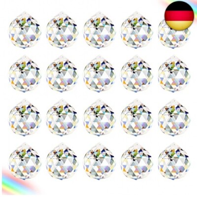20mm Kristallglaskugel Regenbogenkristall 20 Stück Kristall Anhänger Deko Krista