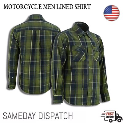 Men Plaid Flannel Shirt Brawny Buffalo Lightweight Long Sleeve Lumberjack Green