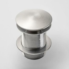 Brushed Nickel s/s 32mm Pop Up NO Overflow Waste Basin Vanity Push Plug Drain