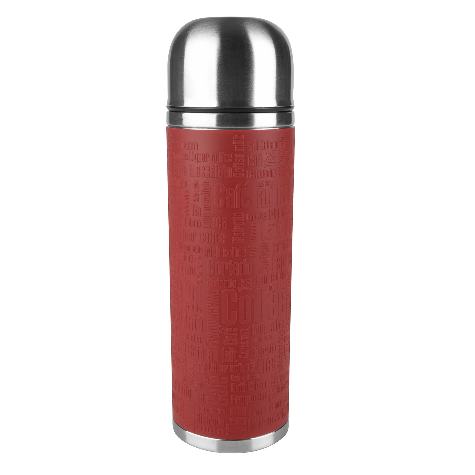 Emsa 515715 Senator Safe Loc silicone sleeve insulated flask, 1.0 litres, red 1