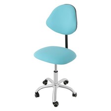 Salon Saddle Stool Chair Back Support Adjustable Height 360 Swivel 5 Wheels Blue