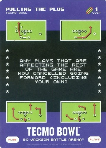 2026 Bo Jackson Battle Arena Tecmo Bowl Play Card #PL98 PULLING THE PLUG