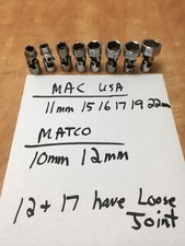 Mac USA & Matco 8pc Metric 3/8 Dr Swivel Univ...