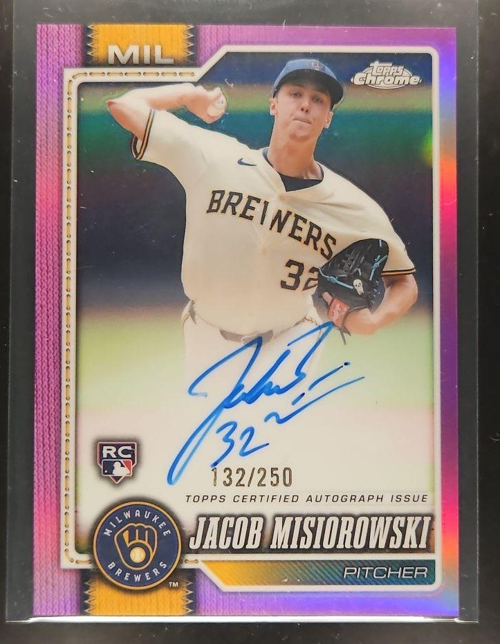 2026 Topps Chrome Jacob Misiorowski #RA-JM Rookie Auto Pink Refractor /250 RC