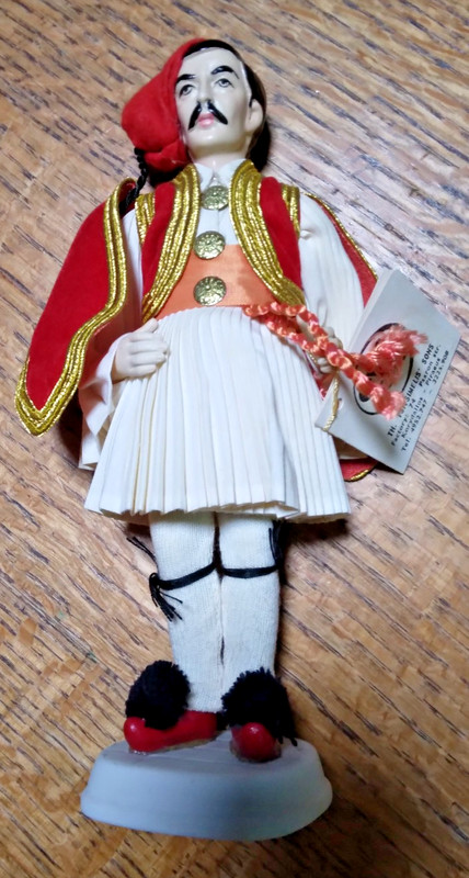 Evelt Hellenic Handcrafted Greek Porcelain Male Doll Figurine~Made in Greece