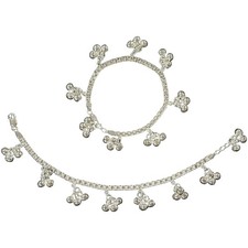 925 Sterling Silver Kids 3mm Mat Chain Designer Bell Anklet - Style 03