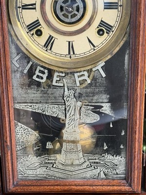 INGRAHAM アンティーククロック　稼働品 難あり Antique 1895 Charles F Adams Ingraham LIBERTY Mantle Clock - SEE