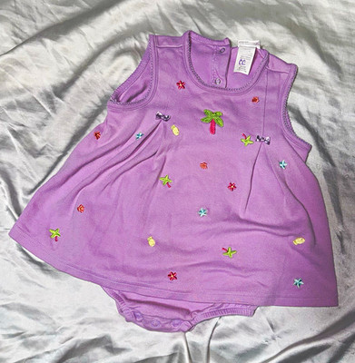 Carter's Kids Purple Sleeveless Embroidered Flower Romper Snap 18-24M