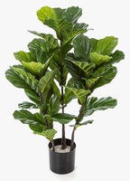 Artplants KüNstlicher Ficus Lyrata Gudja, KunststäMme, GrüN, 90Cm