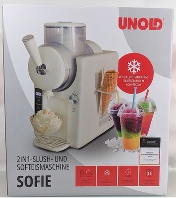 Unold 48950 Sofie Shlush-Softeis Eismaschine Slushmaker Icecream Kompressor 1,5L