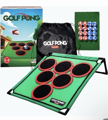 Golf Pong   Backyard Golf Game With 16 Chipping Balls & Mat Yard And Outdoor