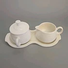 Fiesta Creamer & Sugar Set Fiesta White USA Tray Lid HLC 4 Piece Set