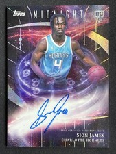 Sion James 2025-26 Topps Midnight Stroke of Midnight Moon Beam Auto RC #SMR-SJ