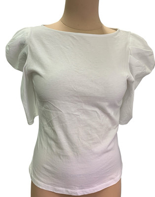 EVEREVE NATION LTD Womens Emery Boat Neck Organic  3/4 Sleeve White Size Small