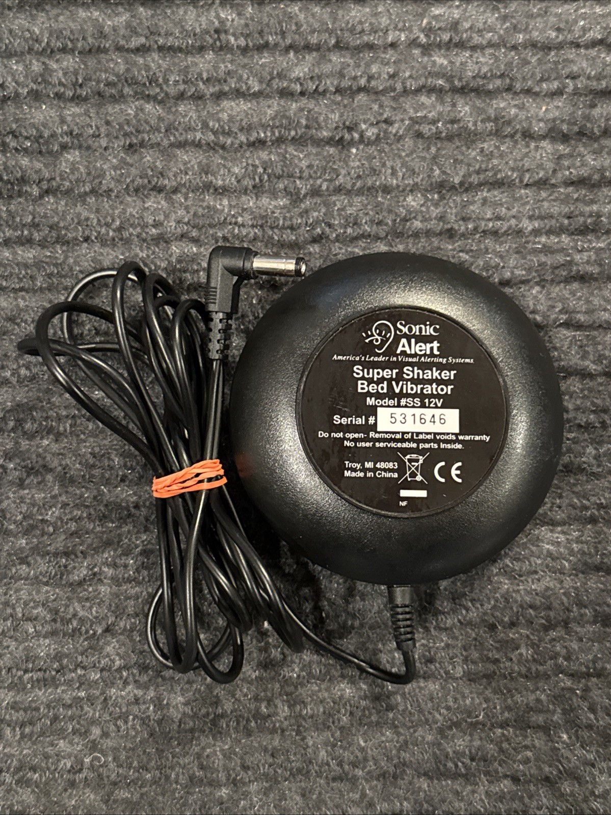 Sonic Alert Super Shaker 12V Black Bed Shaker