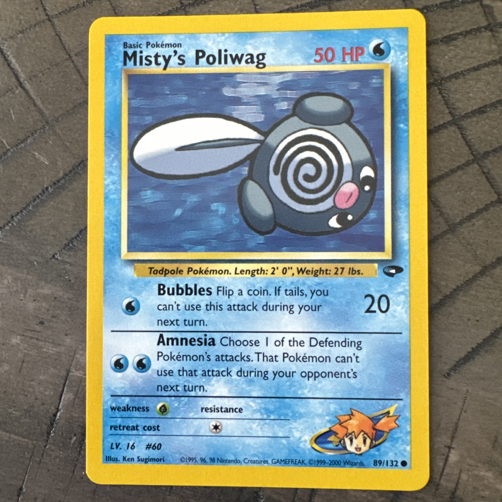 Misty's Poliwag 89/132 Gym Challenge-Unlimited Edition Regular