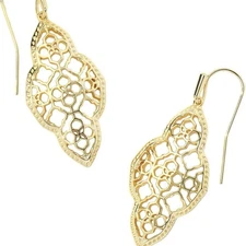 Kendra Scott Abbie Drop Earrings 14k Gold Plated  Fashion Jewelry Signature Long