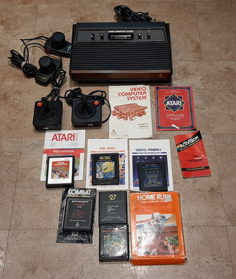 Atari CX-2600 Console Complete System w/Games Tested