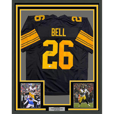 Framed Autographed/Signed Le'Veon LeVeon Bell 35x39 Pittsburgh CR Jersey JSA COA