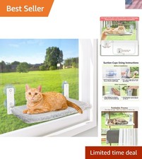 Cordless Cat Window Perch - Foldable Cat Hammock with 4 Strong Suction Cups
