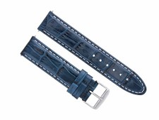 18MM  LEATHER WATCH STRAP BAND FOR OMEGA SEAMASTER SPEEDMASTER MOON BLUE WS