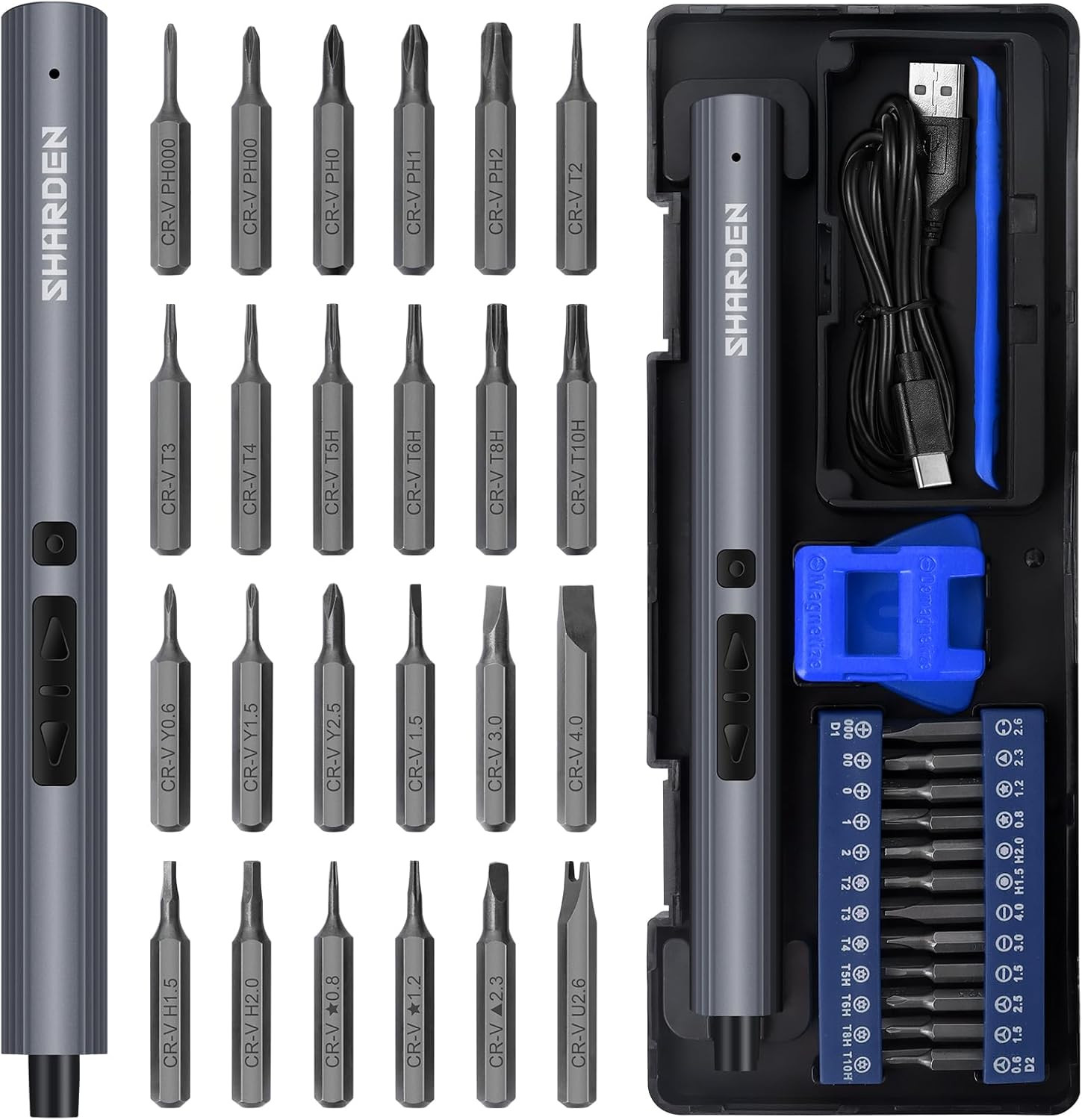Mini Electric Screwdriver, 29 in 1 Small Electric Screw Driver Kit with 24 Magne