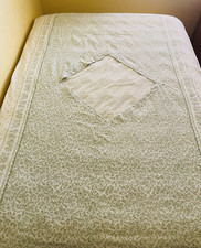 Vintage DUVET COVER 55" x 76" 100 Cotton Floral Green White Made in India 1982
