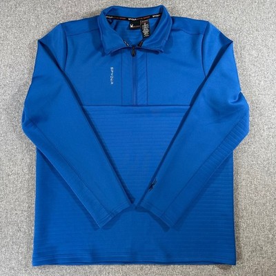 Spyder Mens Large 1/4 Zip Pullover Blue Active Sport Ski Hiking Jacket SPM872CN