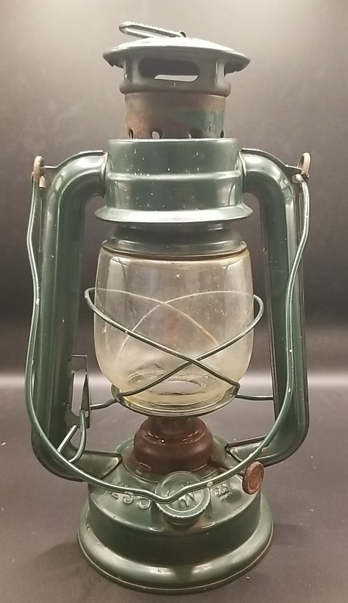 Vintage Swallow Brand, Green 235 Old Kerosene Lantern 9.75