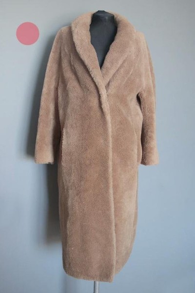 Women Peter Hahn Coat Beige Wool M