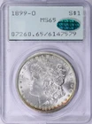 1899-O Morgan Silver Dollar PCGS MS-65 (CAC Green) OGH (1st Gen) Rattler