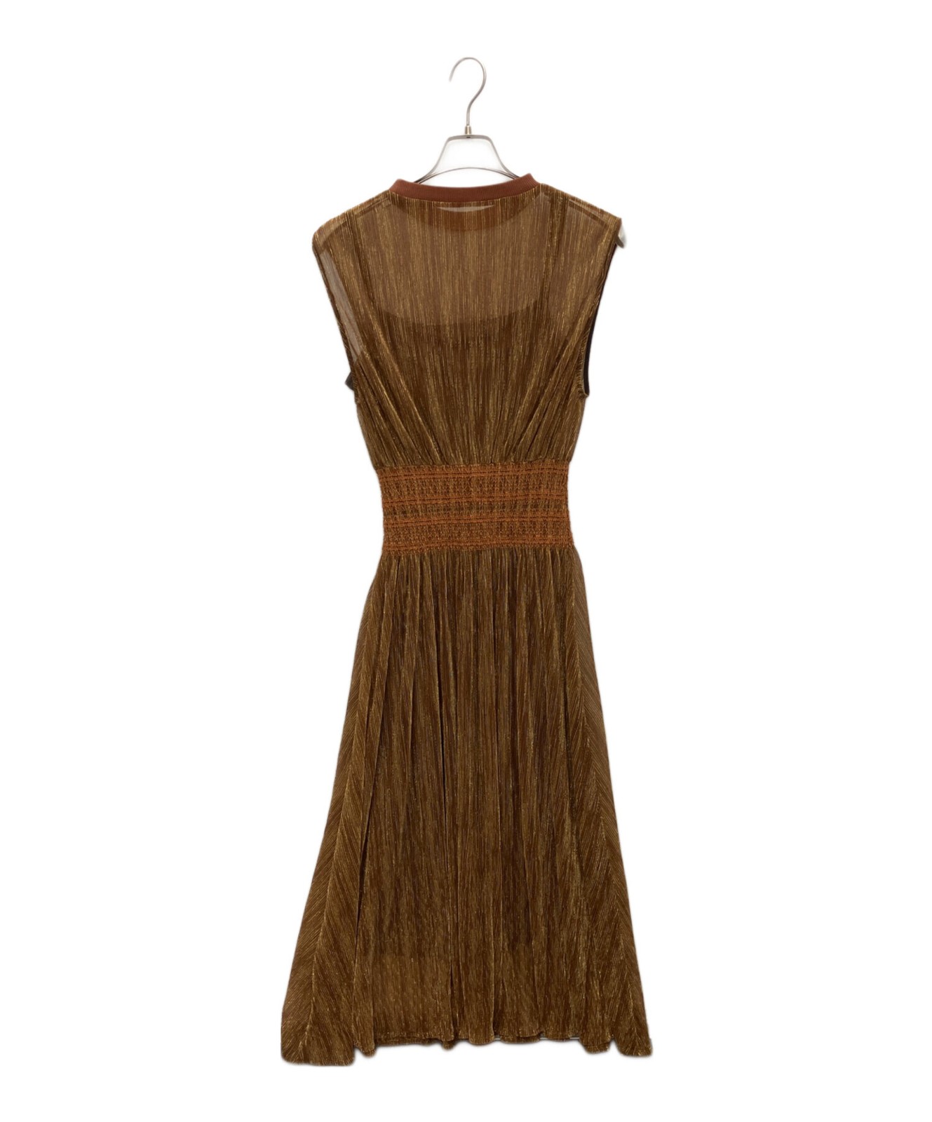 Ameri Medismocking Lame Dress Brown Size: SIZE M - image 5