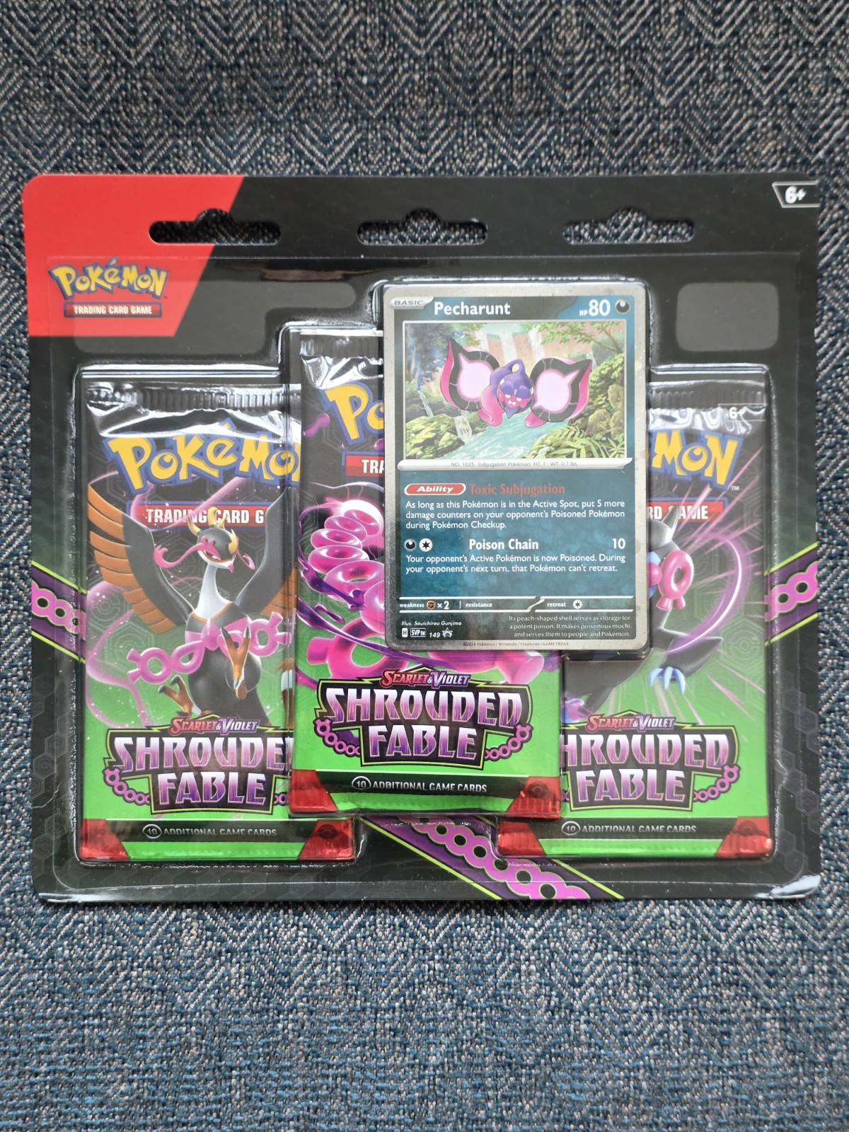 Pokémon TCG Scarlet and Violet Shrouded Fable 3 Booster Blister Pack PECHARUNT
