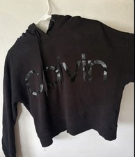 Calvin Klein Performance Women's Black Logo Fleece Pullover Hoodie Size M
