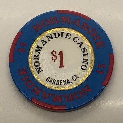 Normandie Casino Gardena California CA $1 Chip Card Room