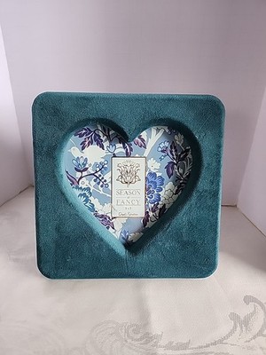 Dwell Studio Soft Smooth Teal Velvet Heart Picture Frame  MCM  5x5 Photo