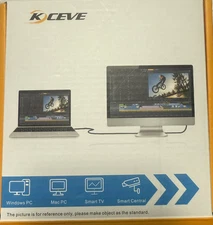 USB-C KVM Switch, KCEVE 2 Ports KVM Switcher Support 4K@60Hz for 1 Type-C and 1