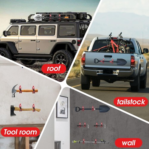 Supporto Pala per Portapacchi da Tetto/Camion Bed, Camion Jeep Fuoristrada Ascia Portapacchi... - Foto 7 di 9