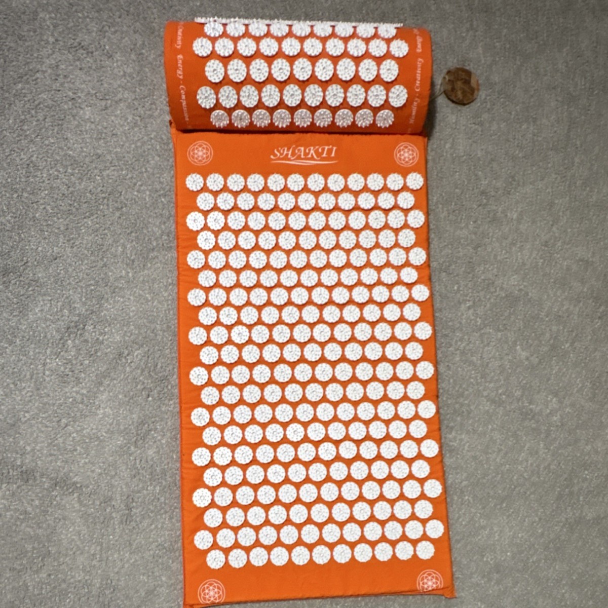 Shakti Acupressure Mat & Pillow Set Orange Pain Relief Muscle