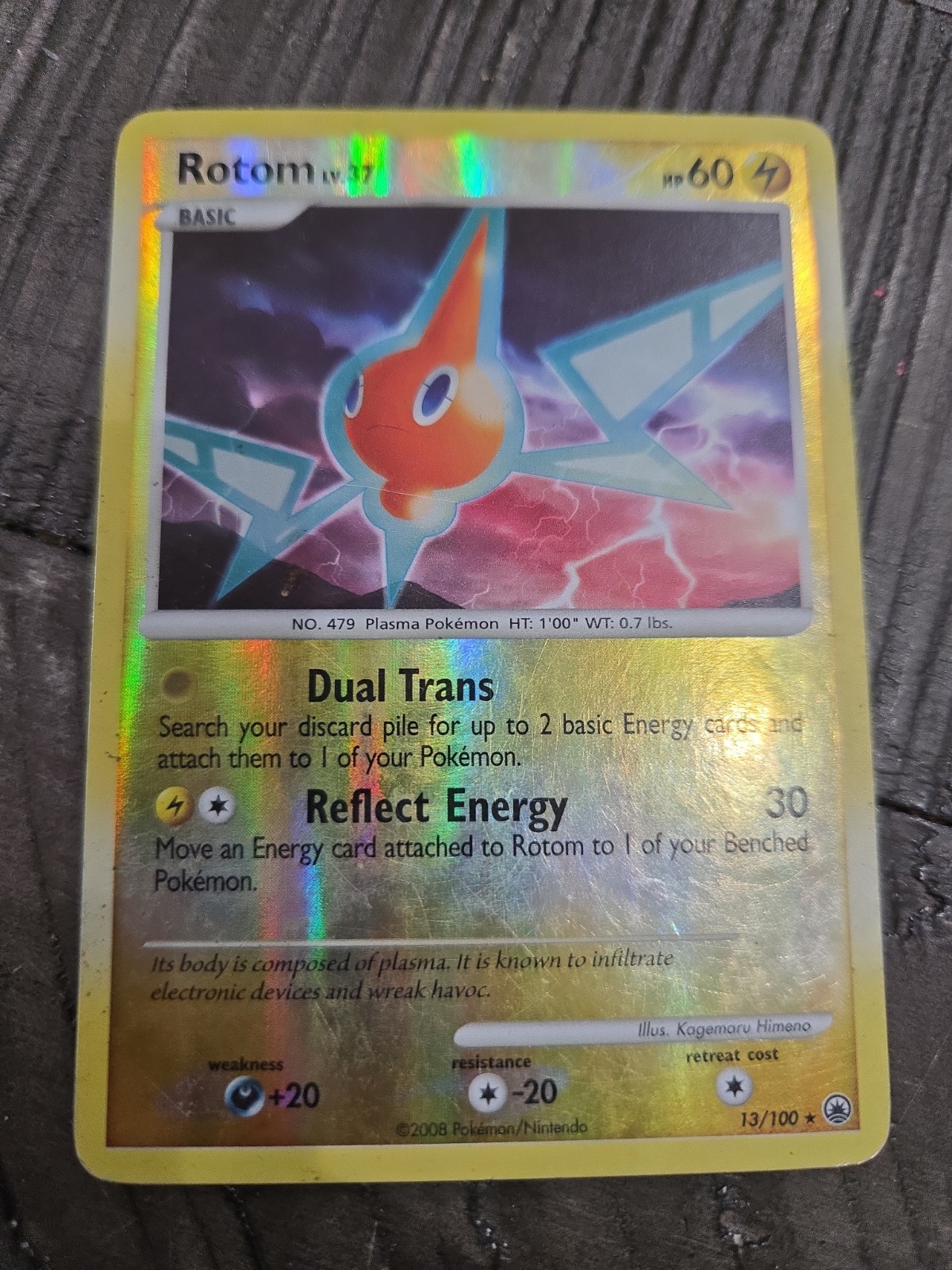 Pokemon TCG Rotom Holo Rare Reverse Holofoil Great Encounters 7/106